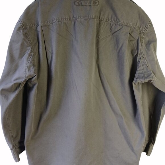 Duluth Trading Mens XL Brown Long Sleeve Utility Shirt Cotton Button Up Pockets - Picture 6 of 14